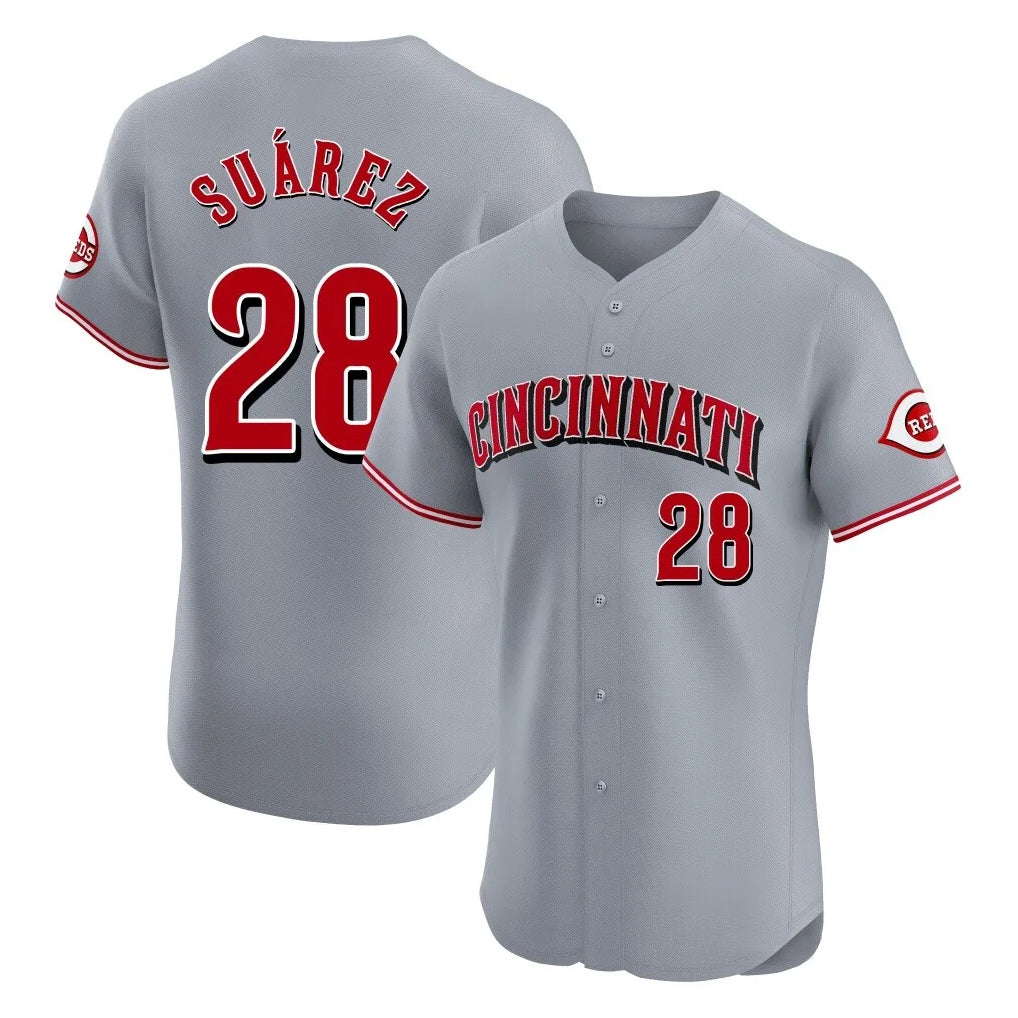 Choea C.Reds #28 Eugenio Su¡§¡érez Player Gray Limited Elite Home Stitched Jerseys
