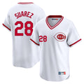 Choea C.Reds #28 Eugenio Su¡§¡érez Player White Cooperstown Collection Limited T-shirt Home Stitched Jerseys