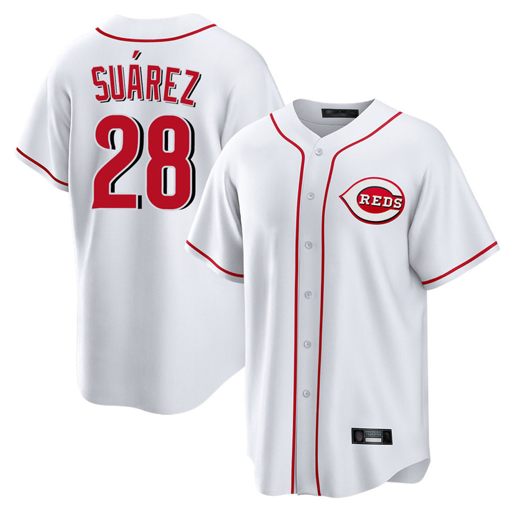 Choea C.Reds #28 Eugenio Su¡§¡érez Player White Game Home Stitched Jerseys