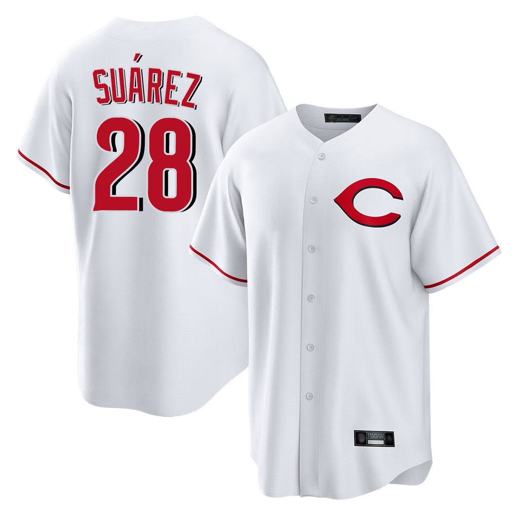 Choea C.Reds #28 Eugenio Su¡§¡érez Player White Home Game Stitched Jerseys