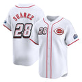 Choea C.Reds #28 Eugenio Su¡§¡érez Player White Speedway Classic Home Limited Stitched Jerseys