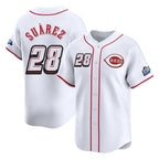 Choea C.Reds #28 Eugenio Su¡§¡érez Player White Speedway Classic Home Limited Stitched Jerseys