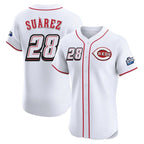 Choea C.Reds #28 Eugenio Su¡§¡érez Player White Speedway Classic Limited Elite Home Stitched Jerseys