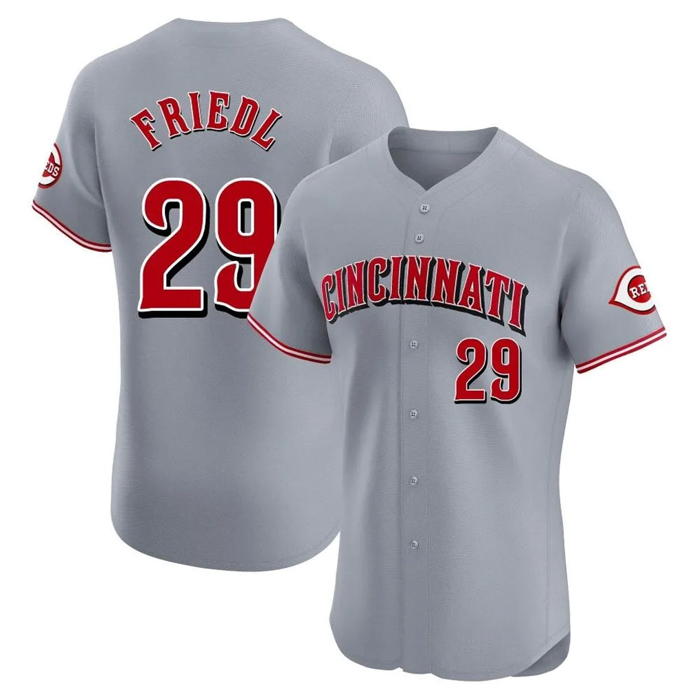 Choea C.Reds #29 TJ Friedl Player Gray Limited Elite Home Stitched Jerseys