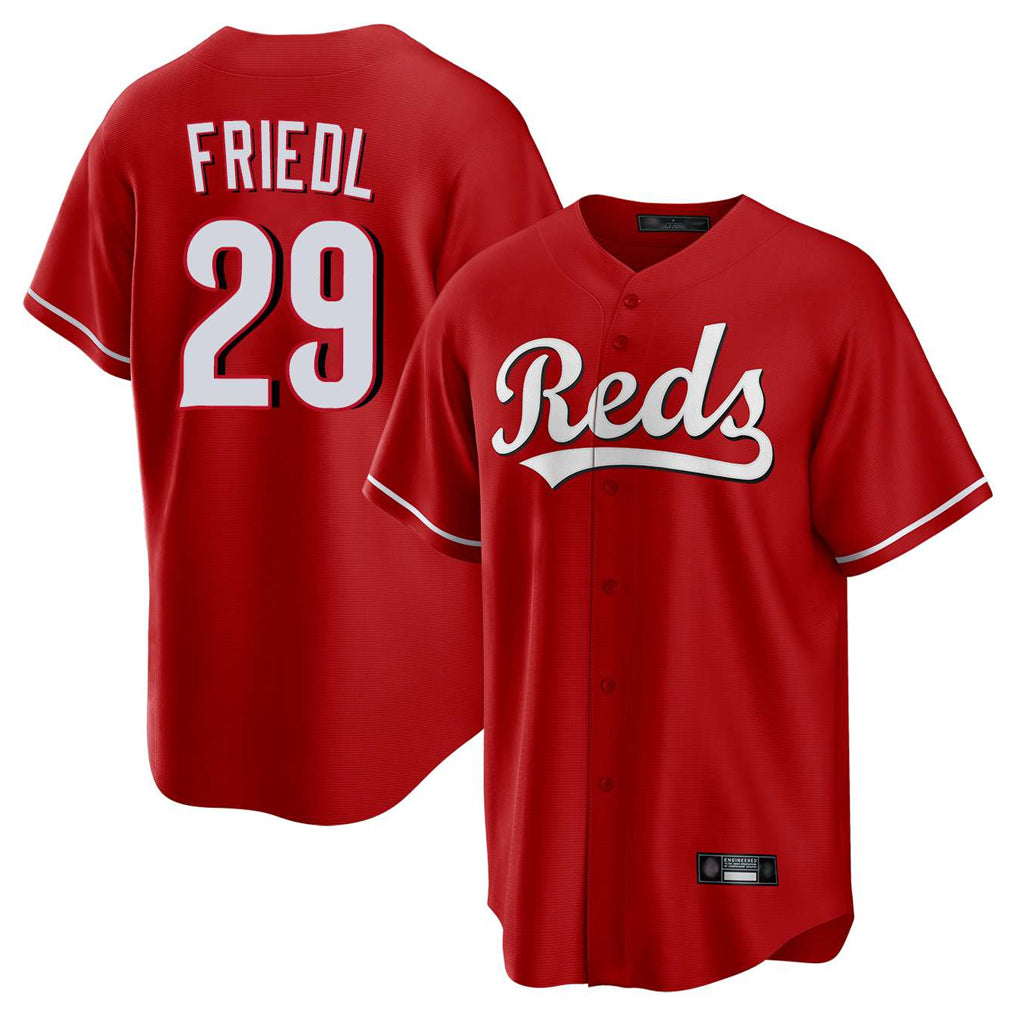 Choea C.Reds #29 TJ Friedl Player Red Home Game Stitched Jerseys
