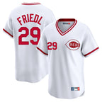 Choea C.Reds #29 TJ Friedl Player White Cooperstown Collection Limited T-shirt Home Stitched Jerseys