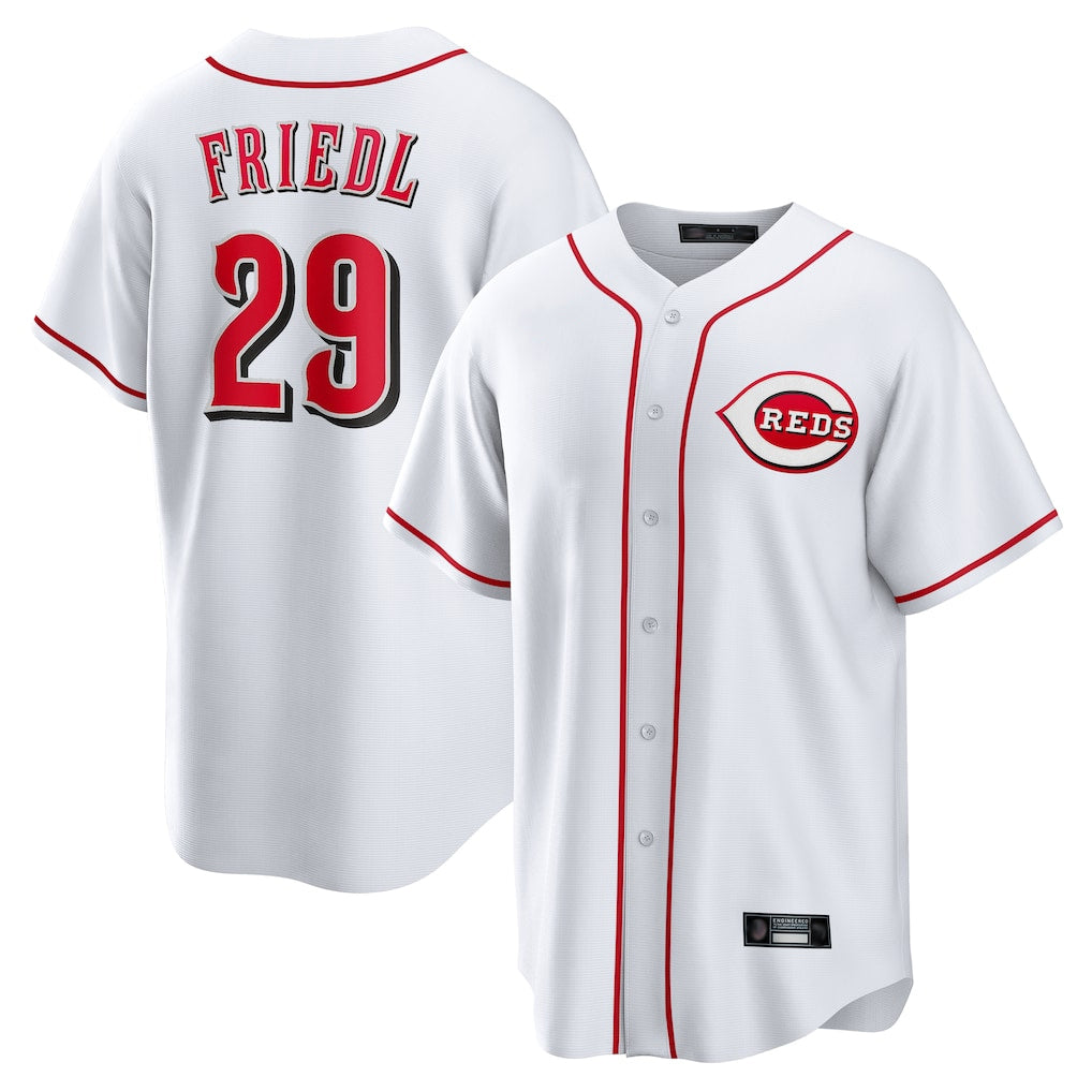 Choea C.Reds #29 TJ Friedl Player White Game Home Stitched Jerseys