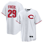Choea C.Reds #29 TJ Friedl Player White Home Game Stitched Jerseys