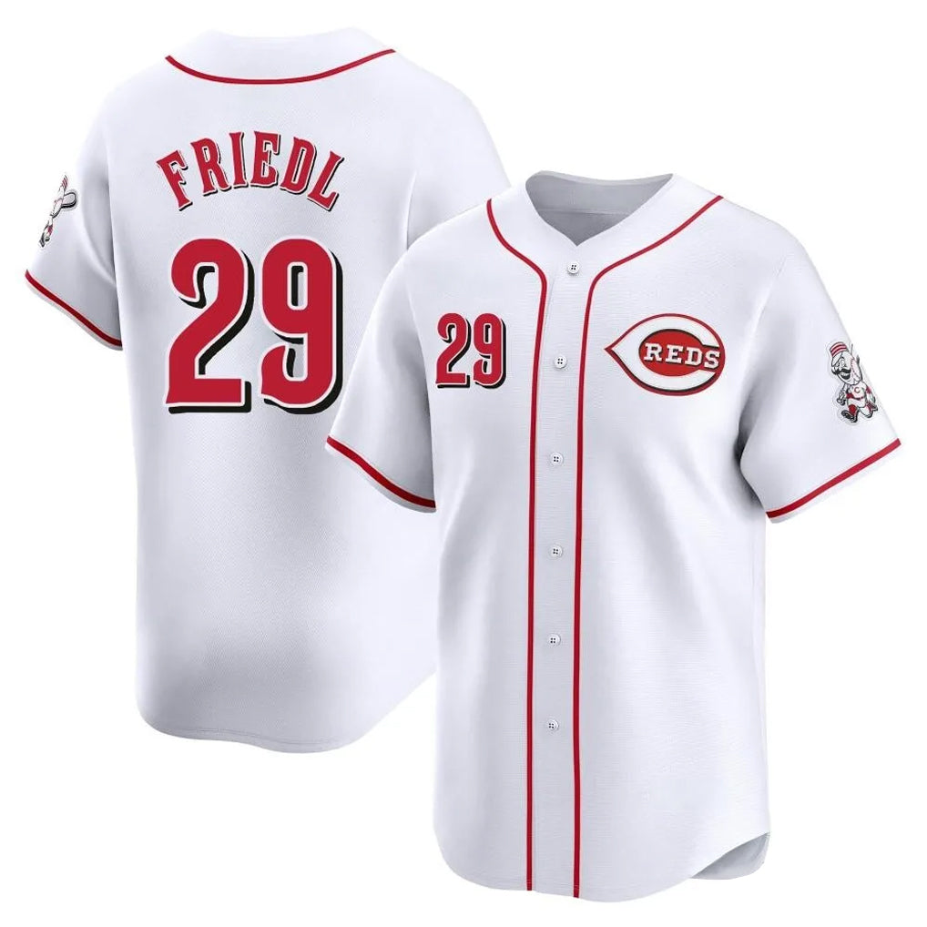 Choea C.Reds #29 TJ Friedl Player White Home Limited Stitched Jerseys