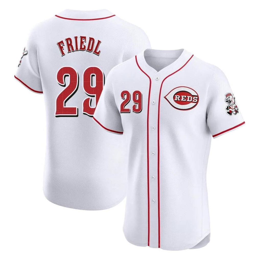 Choea C.Reds #29 TJ Friedl Player White Limited Elite Home Stitched Jerseys