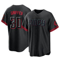 Choea C.Reds #30 Ken Griffey Player Black City Connect Home Game Stitched Jerseys