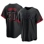 Choea C.Reds #30 Ken Griffey Player Black City Connect Home Game Stitched Jerseys