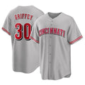 Choea C.Reds #30 Ken Griffey Player Gray Home Game Stitched Jerseys