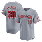 Choea C.Reds #30 Ken Griffey Player Gray Home Limited Stitched Jerseys