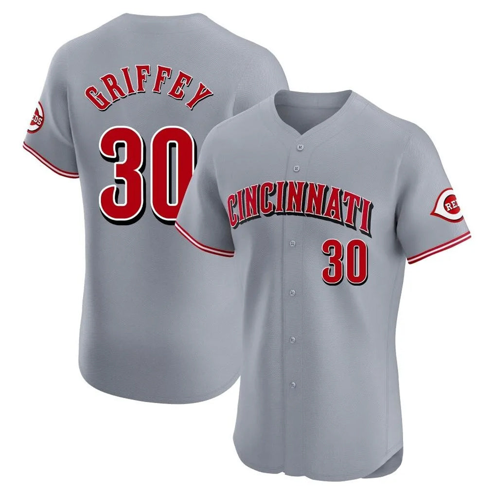 Choea C.Reds #30 Ken Griffey Player Gray Limited Elite Home Stitched Jerseys