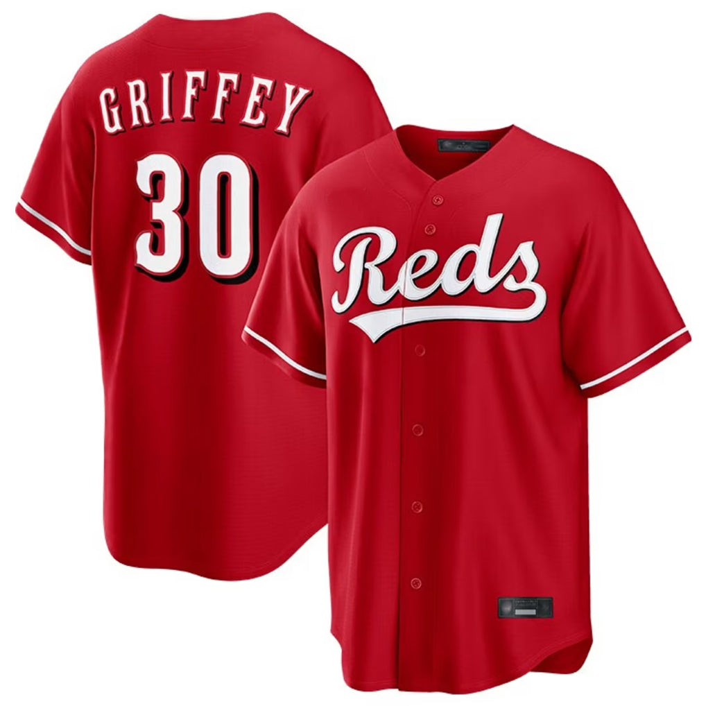 Choea C.Reds #30 Ken Griffey Player Red Home Game Stitched Jerseys