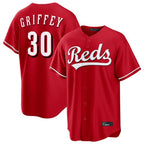 Choea C.Reds #30 Ken Griffey Player Red Home Game Stitched Jerseys