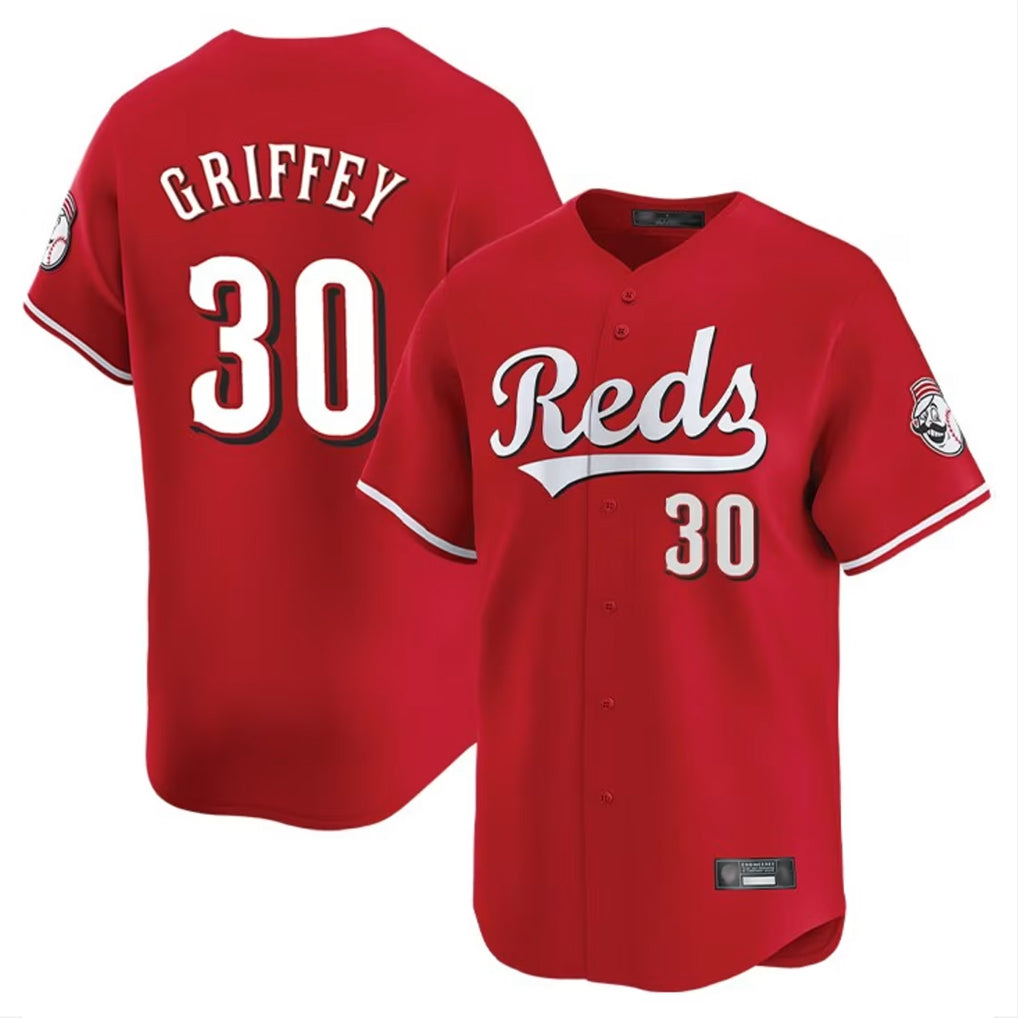 Choea C.Reds #30 Ken Griffey Player Red Home Limited Stitched Jerseys