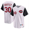 Choea C.Reds #30 Ken Griffey Player White Black Stripe Field of Dreams Game Home Stitched Jerseys
