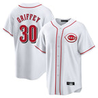 Choea C.Reds #30 Ken Griffey Player White Game Home Stitched Jerseys
