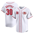 Choea C.Reds #30 Ken Griffey Player White Home Limited Stitched Jerseys