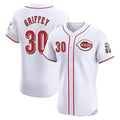 Choea C.Reds #30 Ken Griffey Player White Limited Elite Home Stitched Jerseys