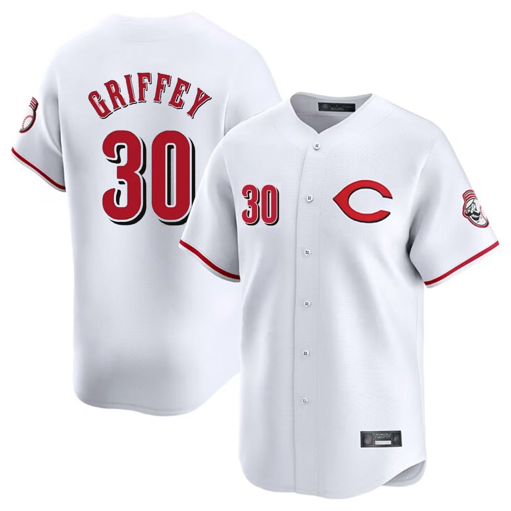 Choea C.Reds #30 Ken Griffey Player White Limited Home Stitched Jerseys