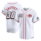 Choea C.Reds #30 Ken Griffey Player White Speedway Classic Home Limited Stitched Jerseys