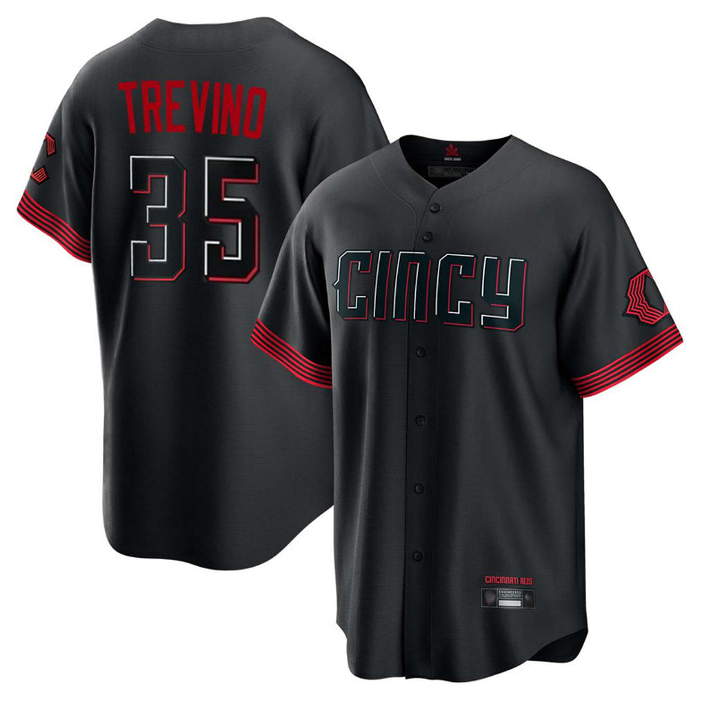 Choea C.Reds #35 Jose Trevino Player Black City Connect Home Game Stitched Jerseys