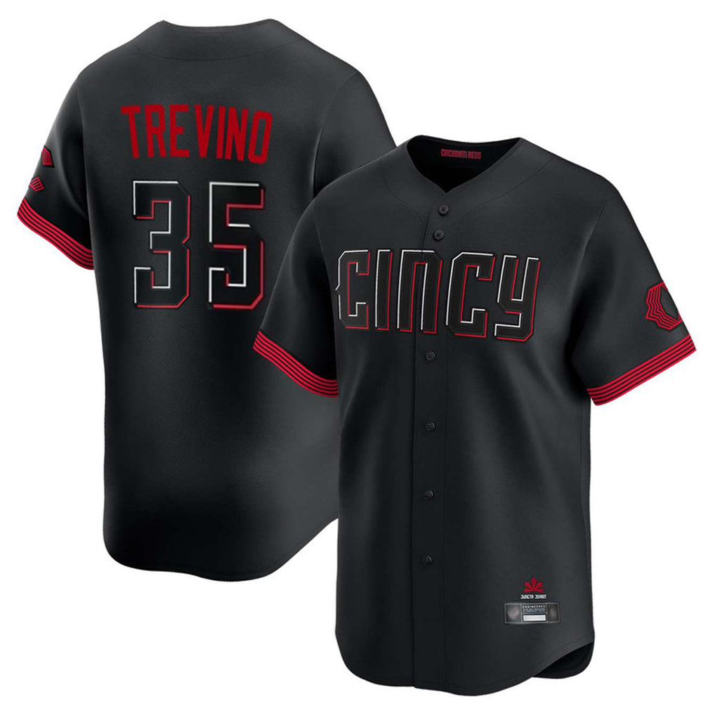 Choea C.Reds #35 Jose Trevino Player Black City Connect Home Limited Stitched Jerseys