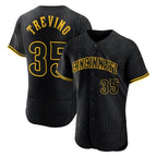 Choea C.Reds #35 Jose Trevino Player Black Snake Skin City Limited Elite Home Stitched Jerseys