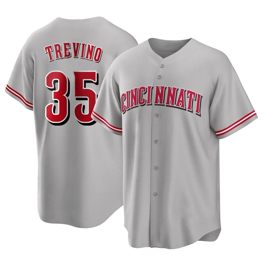Choea C.Reds #35 Jose Trevino Player Gray Home Game Stitched Jerseys