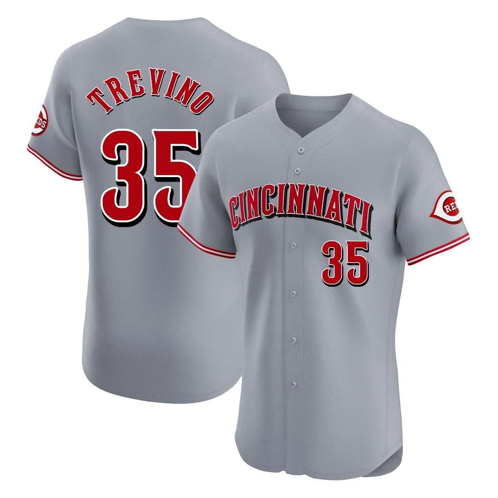 Choea C.Reds #35 Jose Trevino Player Gray Limited Elite Home Stitched Jerseys