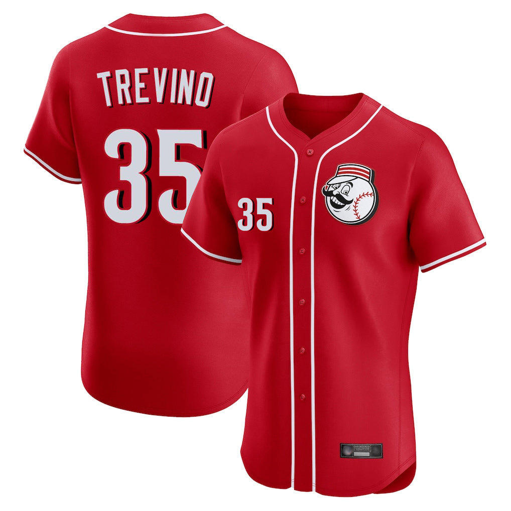 Choea C.Reds #35 Jose Trevino Player Red Limited Elite Home Game Stitched Jerseys