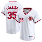Choea C.Reds #35 Jose Trevino Player White Cooperstown Collection Limited T-shirt Home Stitched Jerseys