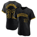Choea C.Reds #37 Tyler Stephenson Player Black Snake Skin City Limited Elite Home Stitched Jerseys