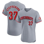 Choea C.Reds #37 Tyler Stephenson Player Gray Limited Elite Home Stitched Jerseys