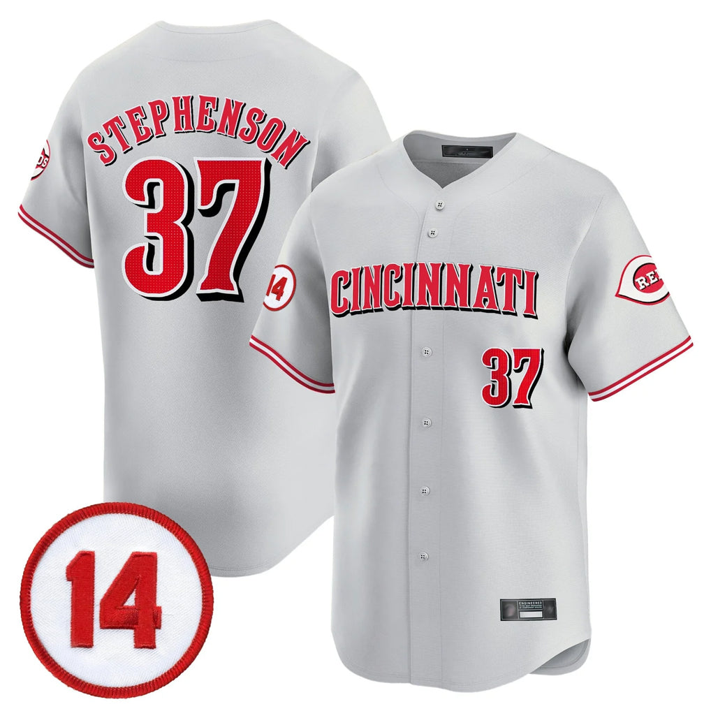 Choea C.Reds #37 Tyler Stephenson Player Gray Vapor Premier Limited Home Stitched Jerseys