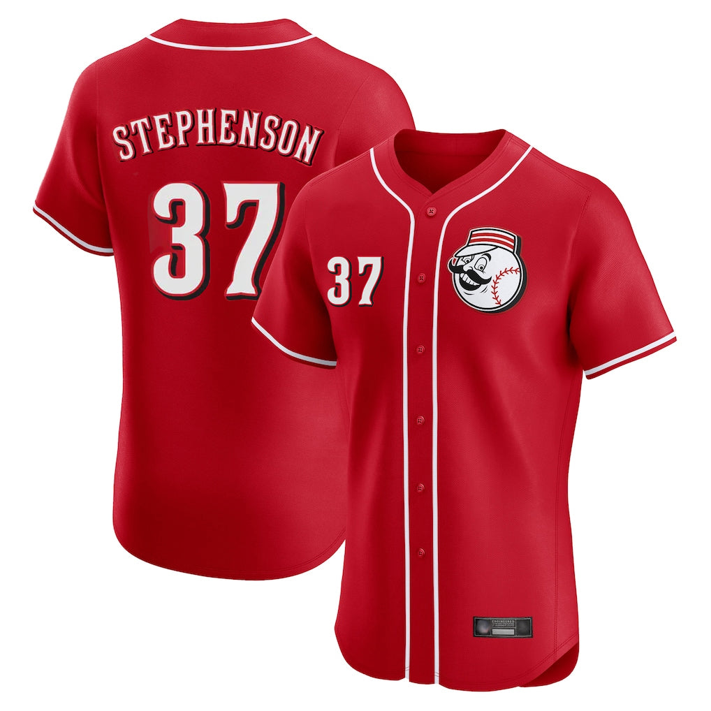 Choea C.Reds #37 Tyler Stephenson Player Red Limited Elite Home Game Stitched Jerseys