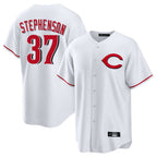 Choea C.Reds #37 Tyler Stephenson Player White Home Game Stitched Jerseys