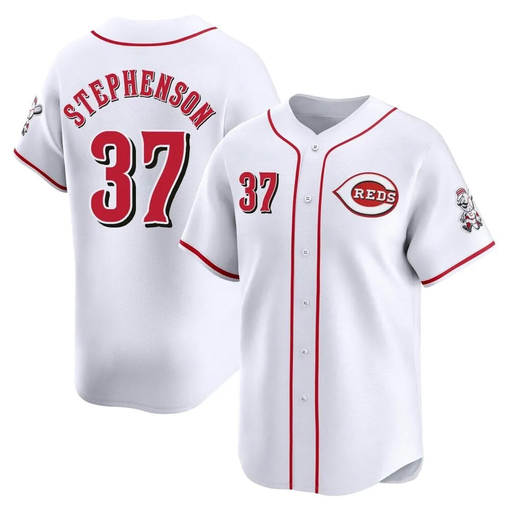Choea C.Reds #37 Tyler Stephenson Player White Home Limited Stitched Jerseys