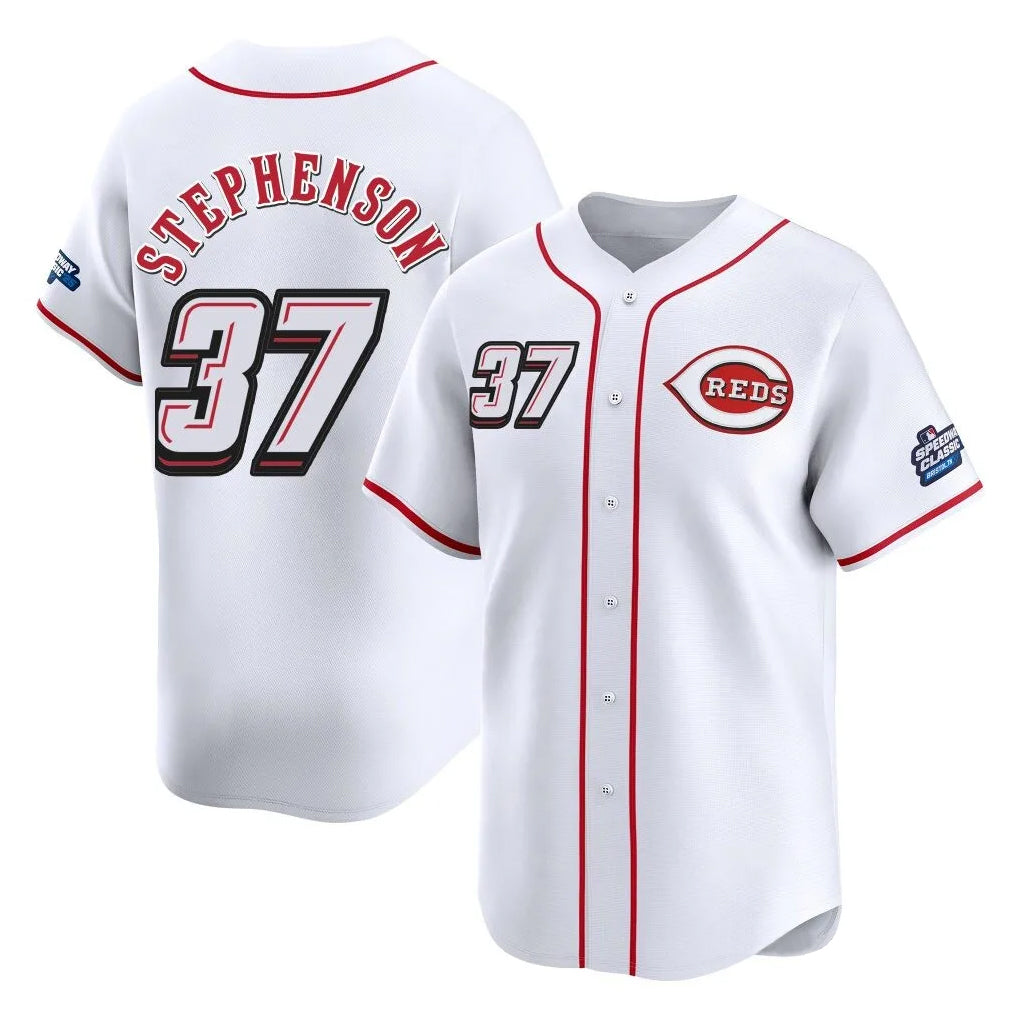 Choea C.Reds #37 Tyler Stephenson Player White Speedway Classic Home Limited Stitched Jerseys
