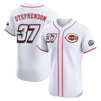 Choea C.Reds #37 Tyler Stephenson Player White Speedway Classic Limited Elite Home Stitched Jerseys