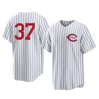 Choea C.Reds #37 Tyler Stephenson Player White Stripe Field of Dreams Game Home Stitched Jerseys