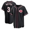 Choea C.Reds #3 Ke'Bryan Hayes Player Black Fashion Out Home Game Stitched Jerseys