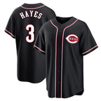Choea C.Reds #3 Ke'Bryan Hayes Player Black Fashion Out Home Game Stitched Jerseys