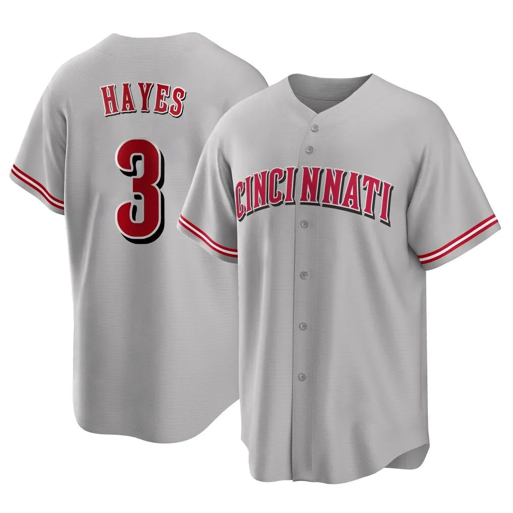 Choea C.Reds #3 Ke'Bryan Hayes Player Gray Home Game Stitched Jerseys
