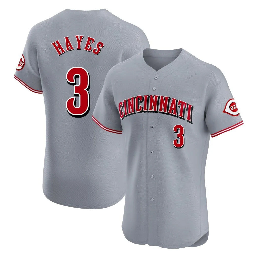 Choea C.Reds #3 Ke'Bryan Hayes Player Gray Limited Elite Home Stitched Jerseys