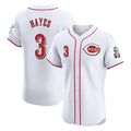 Choea C.Reds #3 Ke'Bryan Hayes Player White Limited Elite Home Stitched Jerseys