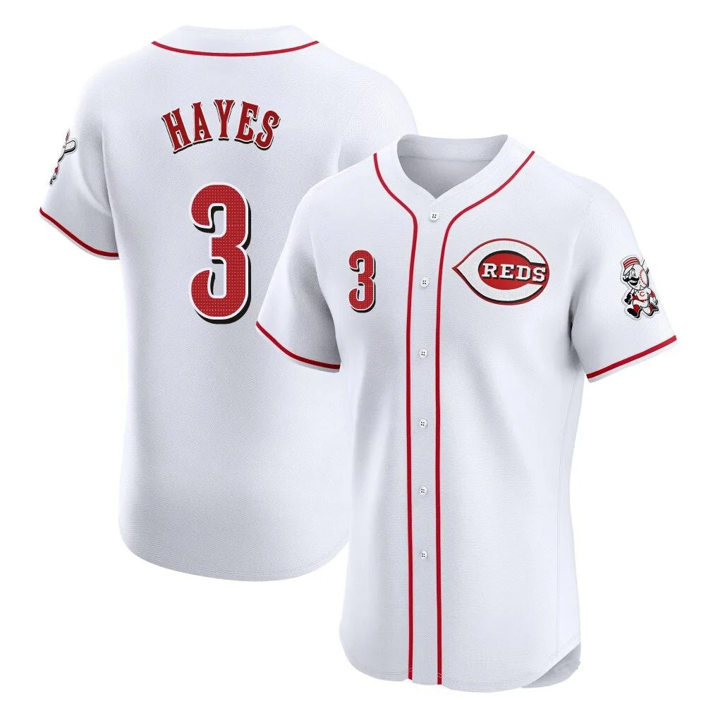 Choea C.Reds #3 Ke'Bryan Hayes Player White Limited Elite Home Stitched Jerseys